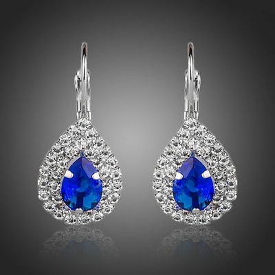 Francesca Petrucci náušnice Swarovski Elements Donati E0153 Tmavě modrá