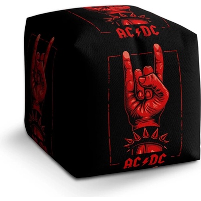 Sablio Taburet Cube ACDC Červená ruka: 40x40x40 cm