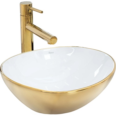 Rea Умивалник за плот Rea Sofia mini GOLD / WHITE Shiny (REA-U6334)