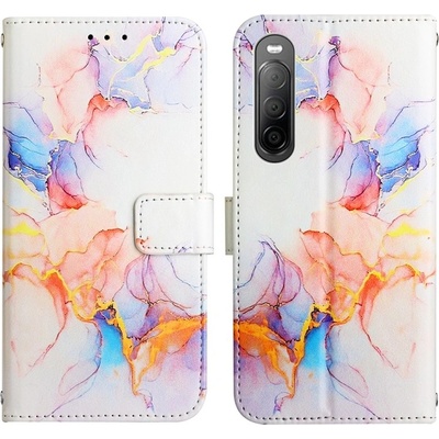 VSETKONAMOBIL 53926 ART MARBLE Peňaženkový kryt Sony Xperia 10 IV 5G WHITE ORANGE