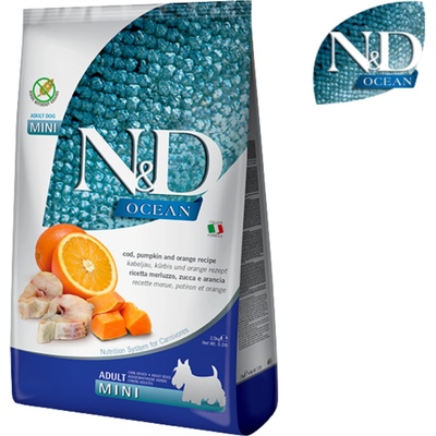 N&D Ocean Dog Adult Mini Grain Free Codfish & Pumpkin & Orange 7 kg