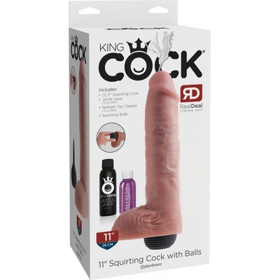 King Cock 11 realistický striekajúci dildo 28cm prírodná farba