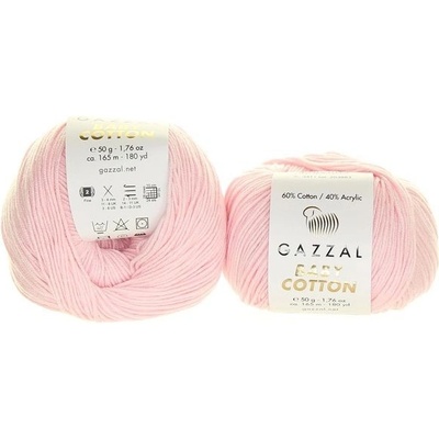 Příze Baby Cotton 3411 světle růžová