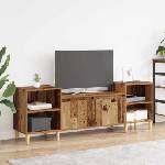 vidaXL ТВ шкаф 160 x 35 x 55 см Старо дърво Инженерна дървесина (881024)