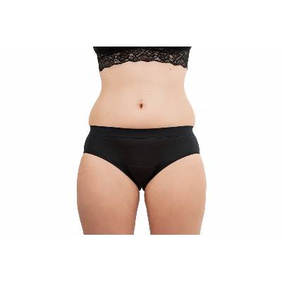 Pinke Welle Menstruační kalhotky Bikiny černé - stř. a slabá menstruace (S)