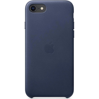 Apple iPhone SE2 Leather Case - оригинален кожен кейс (естествена кожа) за iPhone SE (2020), iPhone 8, iPhone 7 (тъмносин)