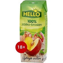 Hello 100% Jablková šťava broskyňa 18 x 250 ml
