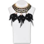 Dannyra Черно колие с позлата, пера и Swarovksi кристали Dannyra Jewels
