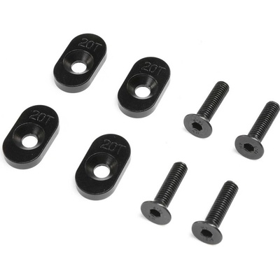 Losi 1:5 DBXL 2.0 4WD: Vožka lože motoru 20T černá šroubky 4 ks