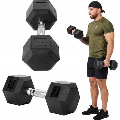 TREXO Hex pogumovaná činka 12,5 kg