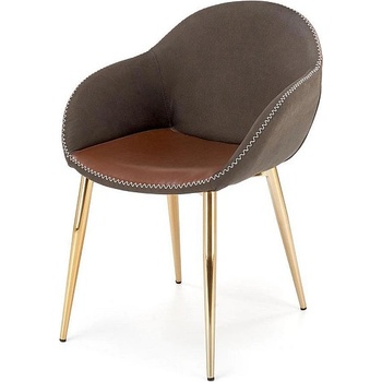 Halmar Трапезен стол k304 кафяво / тъмнокафяво / златно