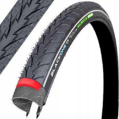 BLACK1 28x1,60 42-622 + 5mm ochrana proti defektu 50km/h REFLEXNÝ PRUH 60TPI