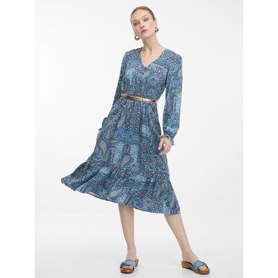 orsay Синя дамска миди рокля с десен ORSAY Orsay | Sin | ЖЕНИ | XS