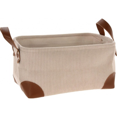 Home Styling Collection Úložný košík manšestr s uchy 30 x 20 x 15 cm béžová
