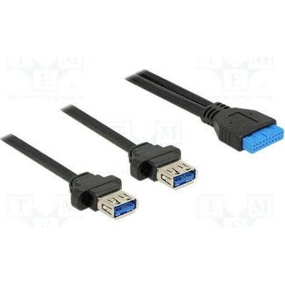 Delock 85244 USB 3.0 USB A zásuvka x2 kolíkový konektor 19pin 0,8m