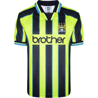 Score Draw Футболна фланелка Score Draw SDraw Manchester City '99 Away Shirt Adults - Neon