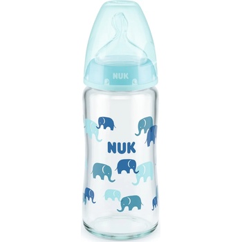 Image 1 of Nuk Стъклено шише със силиконов биберон Nuk - First Choice, TC, 240 ml, синьо (10745121)