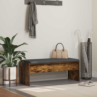 vidaXL Пейка за коридор с възглавница Димян дъб 103 x 38 x 40 см (891564)