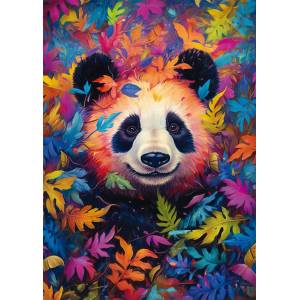 Schmidt Spiele - Puzzle Panda in a rainbow-coloured forest - 1 000 piese