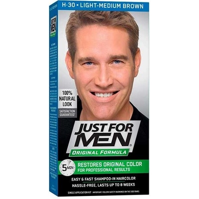 Just for men šampón na zakrytie sivých vlasov farba svetlo stredne hnedá H30