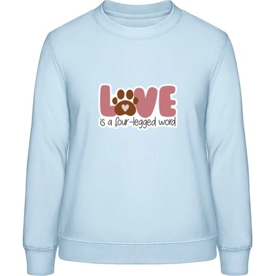 AWDis Sweat mikina Design s tématem Pes a Láska Nebeská modrá