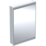 Geberit ONE - Огледален шкаф с LED осветление, 60x90x15 см, панти отляво, вграден, алуминий 505.800. 00.1 (505.800.00.1)