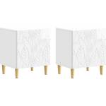 vidaXL Нощно шкафче 2 бр. Бял гланц 43 x 34, 5 x 50 см (895034)