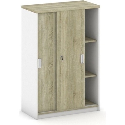 Mirelli A+, Skriňa zasúvacia 800 x 400 x 1200 mm, biela/dub sonoma