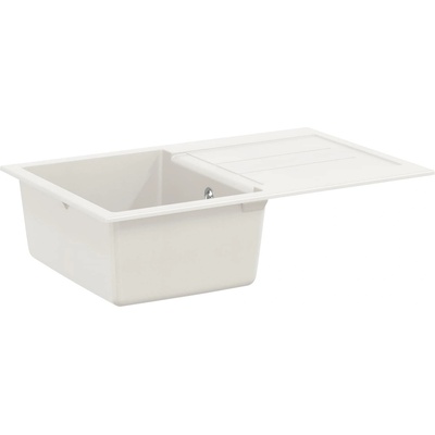 vidaXL Мивка Бяло 780 x 500 мм 80% Кварц и 20% Смола (42028395)