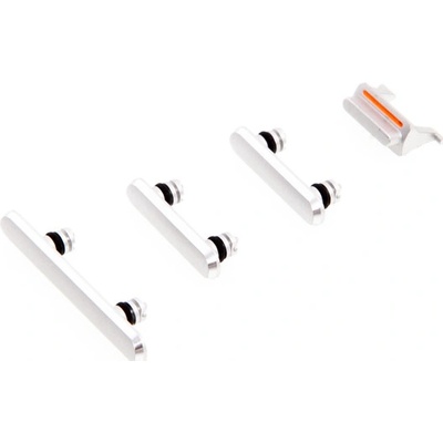 AppleMix Sada tlačidiel / bočné tlačidlá pre Apple iPhone 11 Pro / 11 Pro Max - Strieborná - Kvalita A+