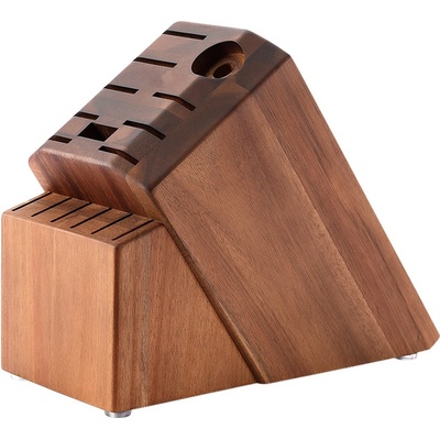 Stojánek na 14 nožů, ocílku a nůžky - akácie XinZuo – Zboží Mobilmania