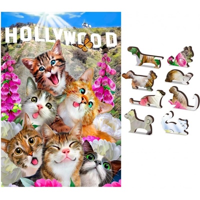 WOODEN CITY Dřevěné Koťata v Hollywoodu 2v1 75 dielov EKO