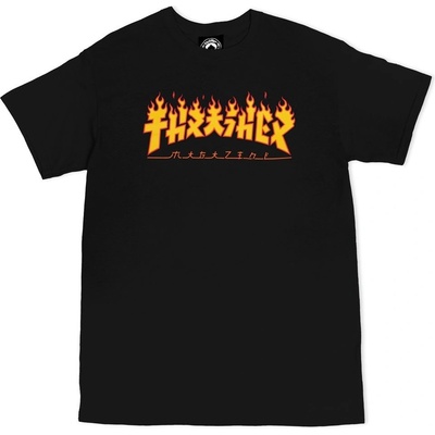 Thrasher tričko Godzilla Flame Black