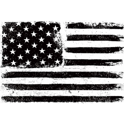 DIMEX ART Флизелинов фототапет американско знаме черно и бяло 375 x 250 см