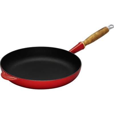 Le Creuset panvica okrúhla s drevenou rúčkou Červená 24 cm