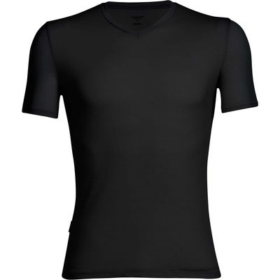 Icebreaker Мъжко мериносово термобельо Icebreaker Anatomica S/S V Merino base layer - Black / Monsoon - размер XL (015-0487-0114)