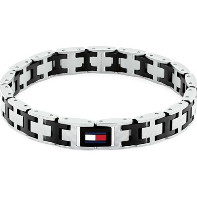 Tommy Hilfiger Štýlový oceľový náramok pre mužov H-Link 2790684 bicolor, čierna, strieborná , tricolor
