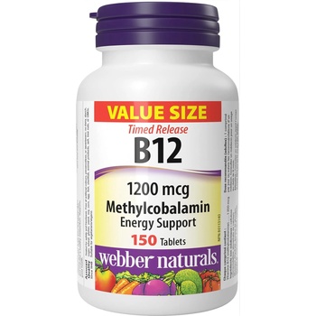 Webber Naturals Vitamin B12, 1200 mcg, 150 таблетки, Webber Naturals (3924 WN)