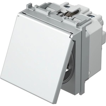 TEM Контакт шуко 2P+E 16A 2M с капаче, цвят Сребро мат, Modul - VM11SS (VM11SS)