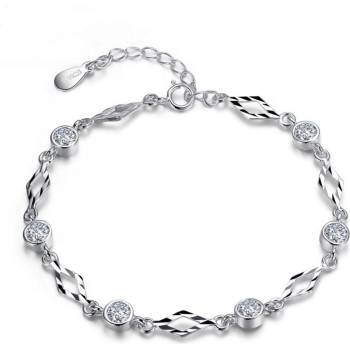 Silenti Jewelry Сребърна гривна "Ромб" - Лилав