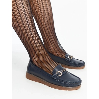 Gemre Navy blue loafers with a buckle Anisah modrá hnědá