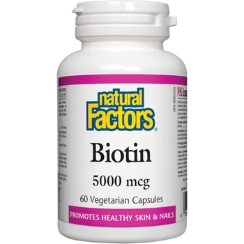 Natural Factors Biotin, 5000 mcg, 60 капсули, Natural Factors (1262 NF)