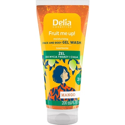 Delia Fruit Me Up! hydratačný gél na čistenie tváre a tela s mangom, 200 ml