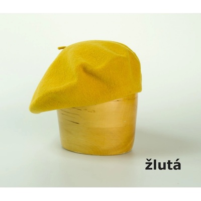 vlněný baret jednobarevný 11 5´ žlutá
