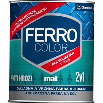 FERRO COLOR Chemolak U-2066 antikorozní matný barva 2v1 0,75L 1999 RAL 9005