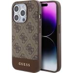 GUESS Гръб Guess PU 4G Stripe MagSafe Case за iPhone 15 Pro - Кафяв