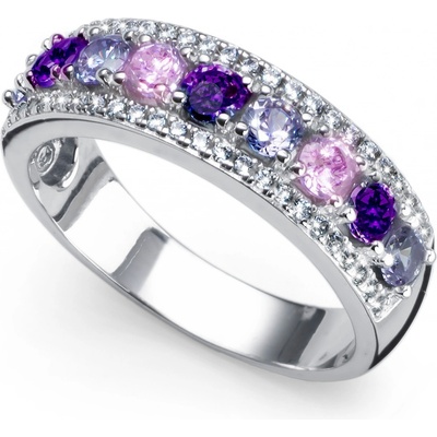 Oliver Weber Třpytivý stříbrný prsten s kubickými zirkony Balance 63269