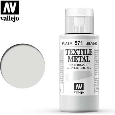 Vallejo textilná farba 40571 metalická strieborná 60 ml