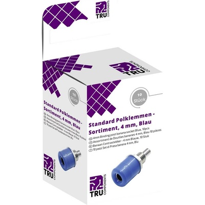 TRU COMPONENTS sada laboratórnych zástček zásuvka, vstavateľná vertikálna modrá 10 ks