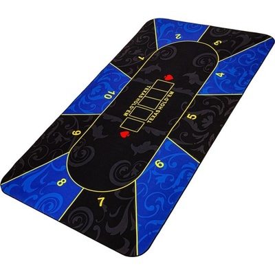 Garthen Skládací pokerová podložka, modrá/černá, 200 x 90 cm – Zboží Dáma